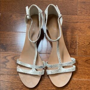 Dune London Snake Print Leather Strappy Sandals Size 39 / US 8M